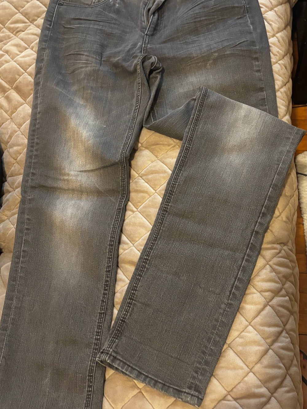 New York & Company Women’s Washed Charcoal Slim Straight Jeans